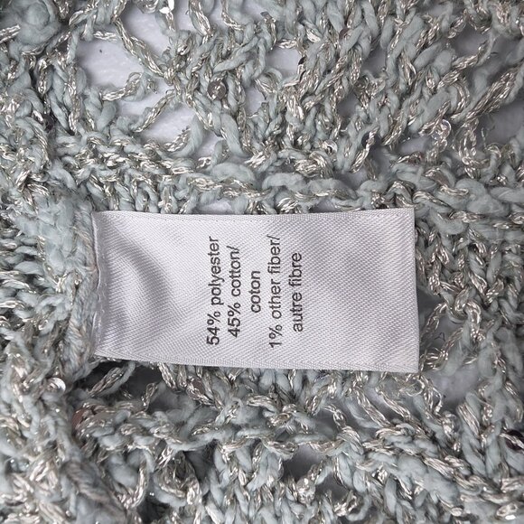 Maurices Sweater Womens 2XL Gray Silver Open Knit Crochet Lace Yoke Pullover - Picture 8 of 11